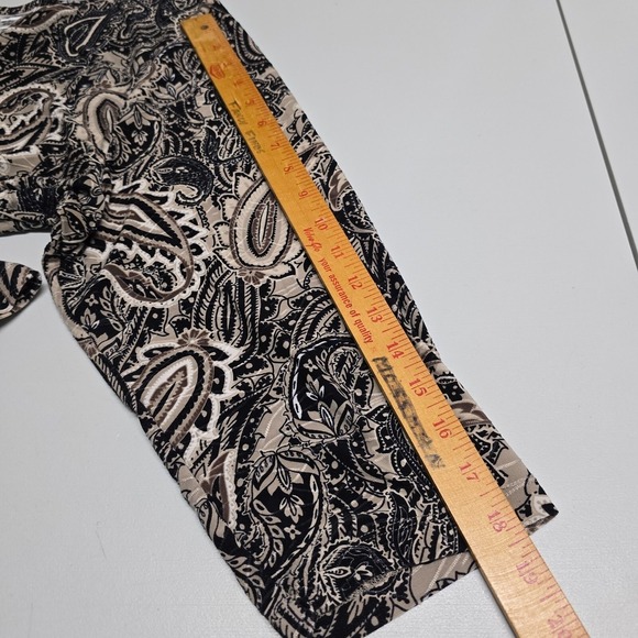Croft & Barrow Top Womens 2X Black Tan Paisley Pullover 3/4 Sleeve Knit Boho - Picture 10 of 12